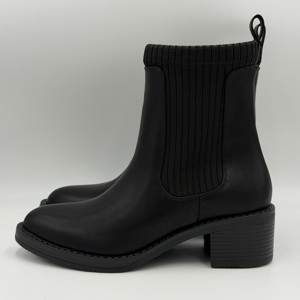 NWD Sonoma Iedda Black Memory Foam Chelsea Ankle Boots Womens Size 6.5 Knit